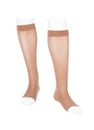 Medical Compression Stockings for varicose veins and venouse therapy. Compression Hosiery.  Sock for sports isolated on white back Royalty Free Stock Photo