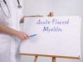 Medical concept about Acute Flaccid Myelitis AFM with phrase on the sheet