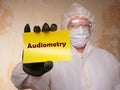 Medical concept about Audiometry with inscription on the sheet