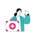 Medical concept with cartoon people in flat design for web. Vector illustration