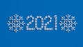 Medical concept congratulations on the year 2021. A lot of pills scattered on a blue background in the form of the number 2021 and