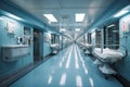 Medical concept Hospital corridor connecting various patient rooms seamlessly Royalty Free Stock Photo