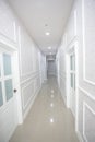 Medical concept. Hospital corridor with rooms Royalty Free Stock Photo