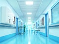 Medical concept. Hospital corridor with rooms. 3d illustration Royalty Free Stock Photo