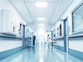Medical concept. Hospital corridor with rooms. 3d illustration Royalty Free Stock Photo