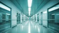 Medical concept. Hospital corridor with rooms Royalty Free Stock Photo