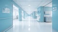 Medical concept. Hospital corridor with rooms Royalty Free Stock Photo