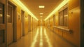 Medical concept. Hospital corridor with rooms Royalty Free Stock Photo