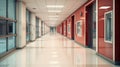 Medical concept. Hospital corridor with rooms Royalty Free Stock Photo