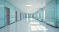 Medical concept. Hospital corridor with rooms Royalty Free Stock Photo