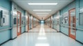 Medical concept. Hospital corridor with rooms Royalty Free Stock Photo