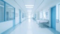 Medical concept. Hospital corridor with rooms Royalty Free Stock Photo