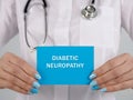Medical concept meaning DIABETIC NEUROPATHY with phrase on the page Royalty Free Stock Photo