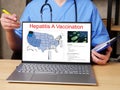 Medical concept meaning Hepatitis A Vaccination  with phrase on the sheet Royalty Free Stock Photo