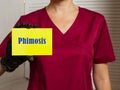 Medical concept meaning Phimosis with sign on the sheet Royalty Free Stock Photo