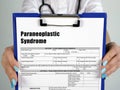 Medical concept about Paraneoplastic Syndrome with sign on the piece of paper Royalty Free Stock Photo