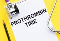 Medical concept about Prothrombin Time with phrase on the page Royalty Free Stock Photo