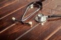 Medical concept. Stethoscope on a table. Royalty Free Stock Photo