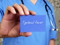 Medical concept about Typhoid fever with sign on the piece of paper