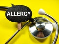 Medical concept.Word ALLERGY on wooden board Royalty Free Stock Photo