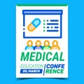 Medical Conference Creative Promo Banner Vector