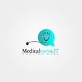 Medical consult care icon template, creative vector logo design, illustration element Royalty Free Stock Photo