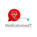 Medical consult care icon template, creative vector logo design, illustration element Royalty Free Stock Photo