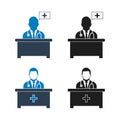 Medical Consultant Icon Set. Royalty Free Stock Photo