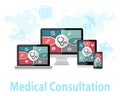 Medical Consultation Online Doctor Apps Responsive Web Design Concept Royalty Free Stock Photo