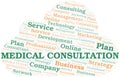 Medical Consultation typography vector word cloud. Royalty Free Stock Photo