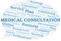 Medical Consultation typography vector word cloud. Royalty Free Stock Photo