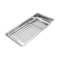 Medical container for sterilizing instruments on white background. Isolated. Grey stainless steel tray for nail tools Royalty Free Stock Photo