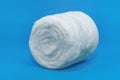 Medical cotton wool on a blue background close-up. cotton ball Royalty Free Stock Photo