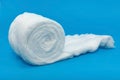 Medical cotton wool on a blue background close-up. cotton ball Royalty Free Stock Photo