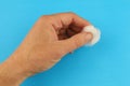 Medical cotton wool in hands Royalty Free Stock Photo