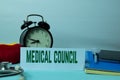 Medical Council Planning on Background of Working Table with Office Supplies.