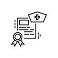 Medical courses black line icon. Health care. Medical education, practice. Pictogram for web page, mobile app UI UX GUI design