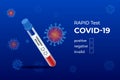 Medical COVID-19 blood express test. Coronavirus rapid test.