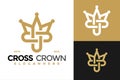 Medical Cross Crown Logo design vector symbol icon illustration