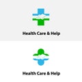 Medical cross icon & hand icon.Medical center vector logo design Royalty Free Stock Photo