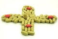 Medical cross made by pills Royalty Free Stock Photo