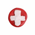 Medical cross plasticine icon isolated on white background