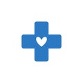 Medical Cross related vector glyph icon. Royalty Free Stock Photo