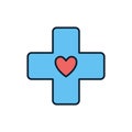 Medical Cross related vector icon. Royalty Free Stock Photo