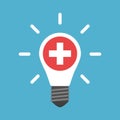 Medical cross in lightbulb Royalty Free Stock Photo