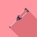Medical crutch icon, flat style