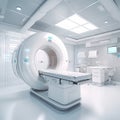 Medical CT or MRI Scan,MRI Scanner or Magnetic resonance imaging scanner machine in Hospital,AI generated