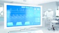 medical curing abstract monitor in high tech clinic room , object 3D illustration