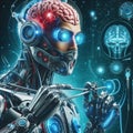 Medical cyborg with advanced biosensors, healing nanobots, ad s