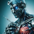 Medical cyborg with advanced biosensors, healing nanobots, ad s